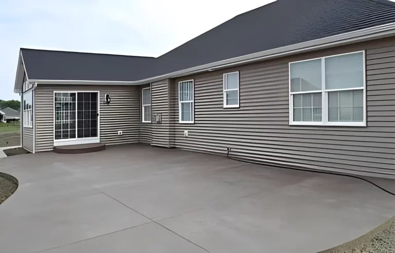 new backyard concrete patio in spring hill, florida